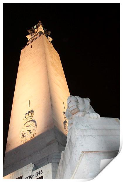 Plymouth War Memorial Print by Gail Porthouse