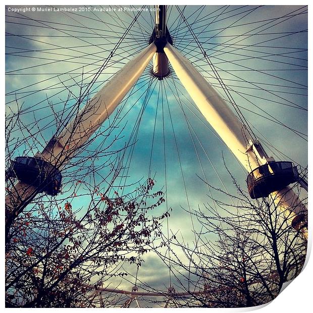  London Eye, London Print by Muriel Lambolez