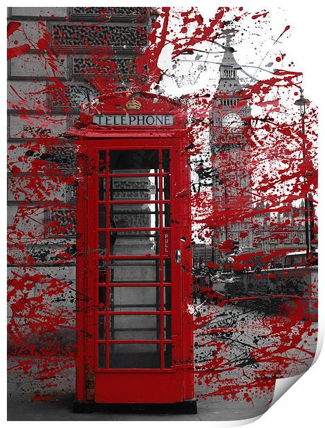 Westminster Phone Box Print by Andy Huntley
