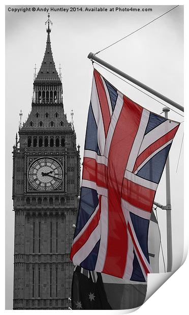 Union Flag & Big Ben Print by Andy Huntley