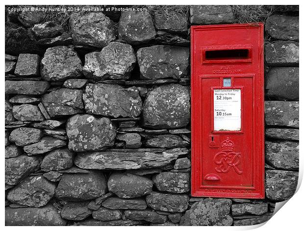 Post Box Print by Andy Huntley