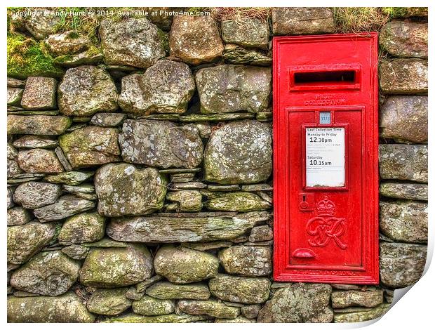 Post Box in Wall Print by Andy Huntley