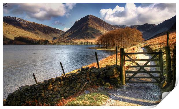 Lake Buttermere Walk Print by Andy Huntley