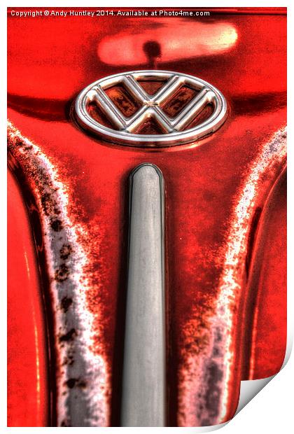 VW Beetle Badge Print by Andy Huntley