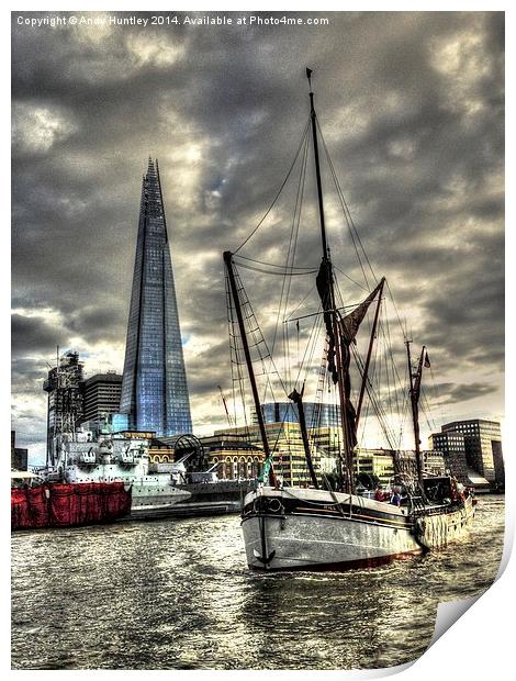 Thames Barge Will Print by Andy Huntley