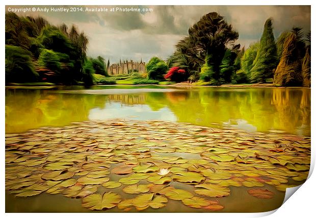  Lily pads on Lake at Sheffield Park Print by Andy Huntley
