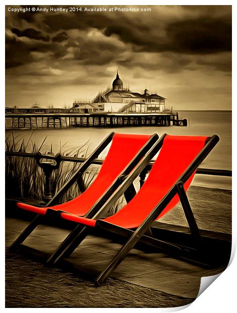  Eastbourne Pier plus deckchairs Print by Andy Huntley