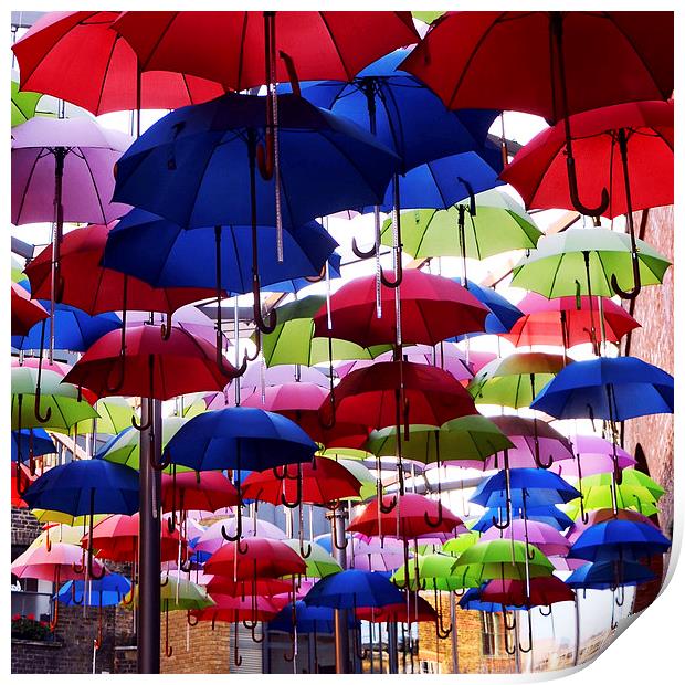 Umbrella Shade Square Print by Carolyn Eaton