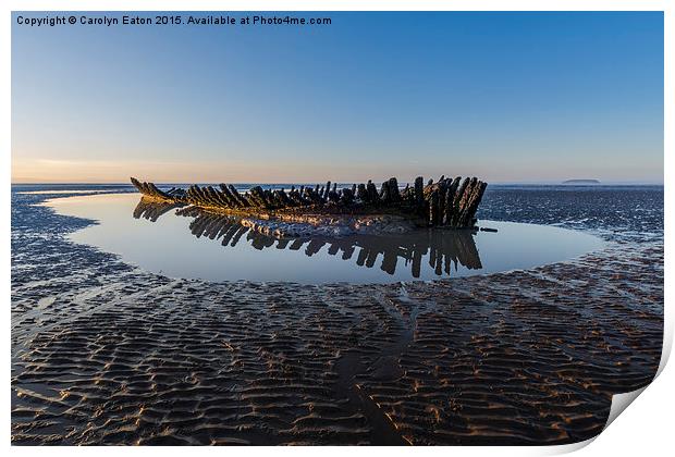  SS Nornen, Shipwreck Reflected Print by Carolyn Eaton