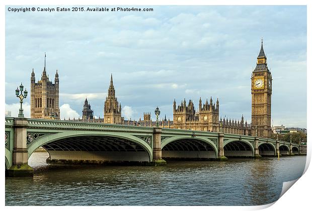  Westminster Bridge and Big Ben, London Print by Carolyn Eaton