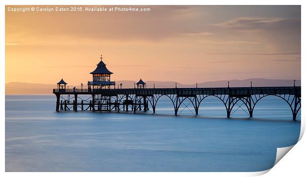  Clevedon Pier Sunset Print by Carolyn Eaton