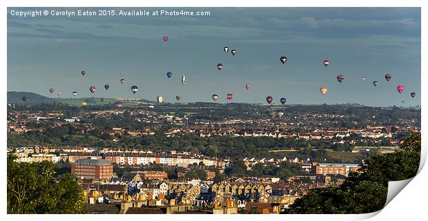  Balloons over Bristol Print by Carolyn Eaton