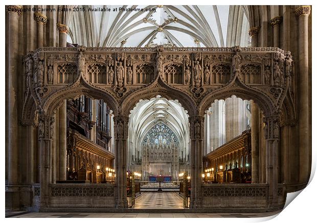  Through the Screen, Bristol Cathedral Print by Carolyn Eaton