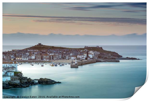 Sunset over St Ives, Cornwall Print by Carolyn Eaton