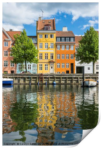 Christianshavn Canal, Copenhagen, Denmark Print by Carolyn Eaton