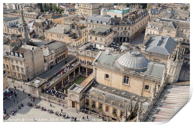 Bath from the Abbey Rooftop Print by Carolyn Eaton