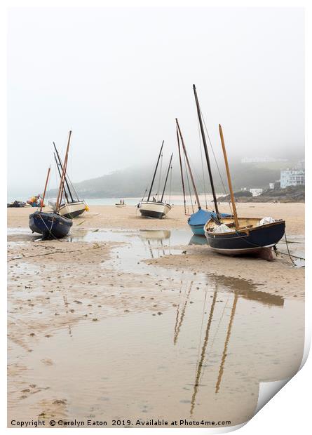 Misty Morning in St Ives Print by Carolyn Eaton