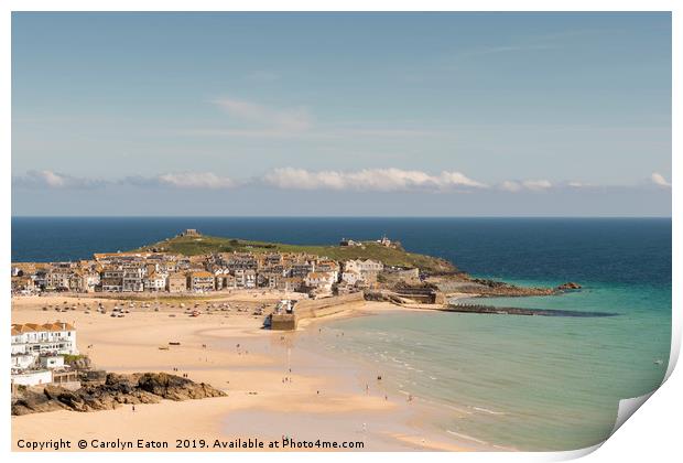 St Ives in Summer Print by Carolyn Eaton
