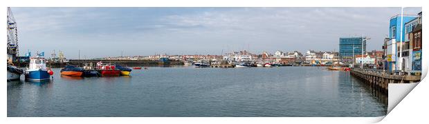 Bridlington harbour panoramic Print by Alan Tunnicliffe