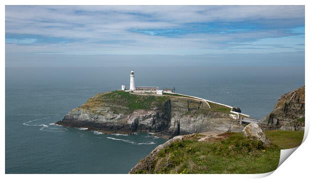 Majestic South Stack Lighthouse Print by Alan Tunnicliffe