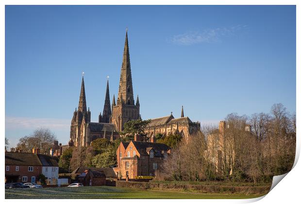 Majestic Beauty of Lichfield Cathedral Print by Alan Tunnicliffe