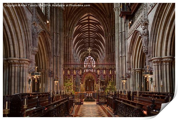 lichfield cathedral Print by Alan Tunnicliffe
