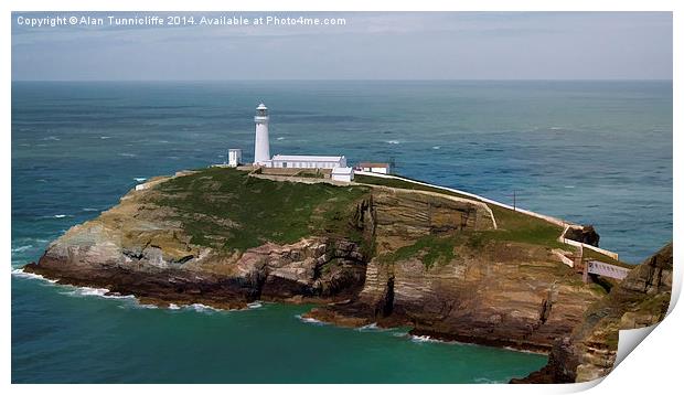 South Stack Lighthouse Print by Alan Tunnicliffe