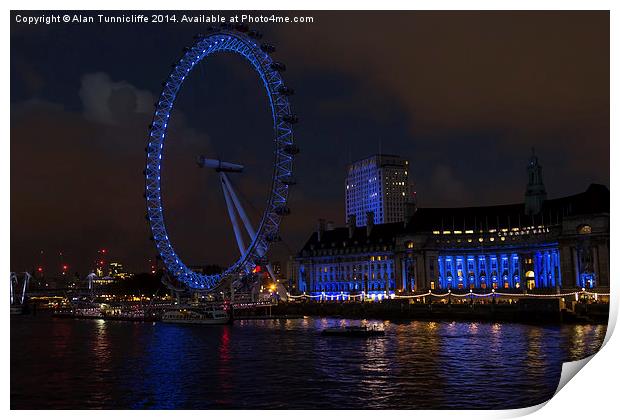  The eye at night Print by Alan Tunnicliffe
