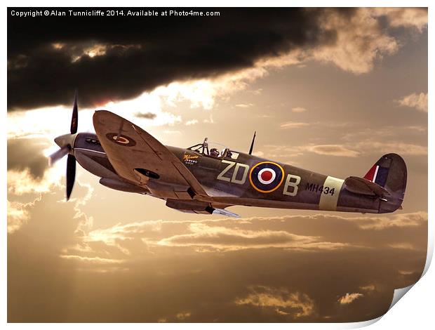  Supermarine Spitfire Print by Alan Tunnicliffe