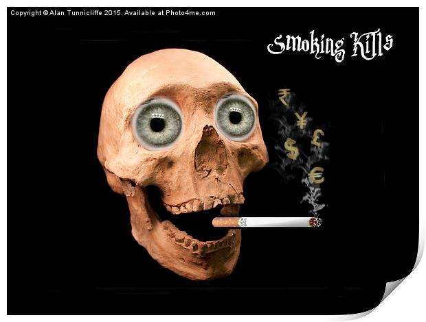  Smoking Print by Alan Tunnicliffe