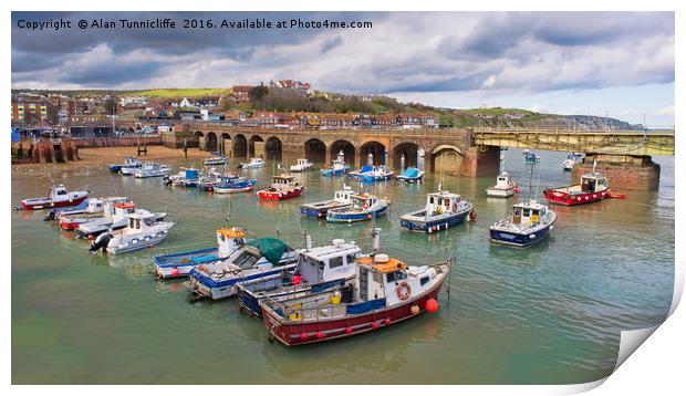 Folkestone Harbour Print by Alan Tunnicliffe