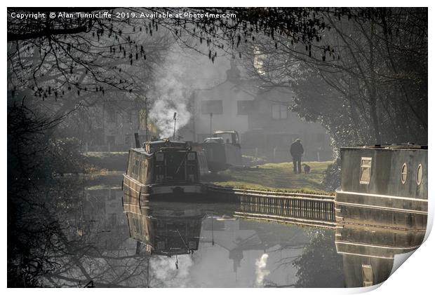 morning mist on the canal Print by Alan Tunnicliffe