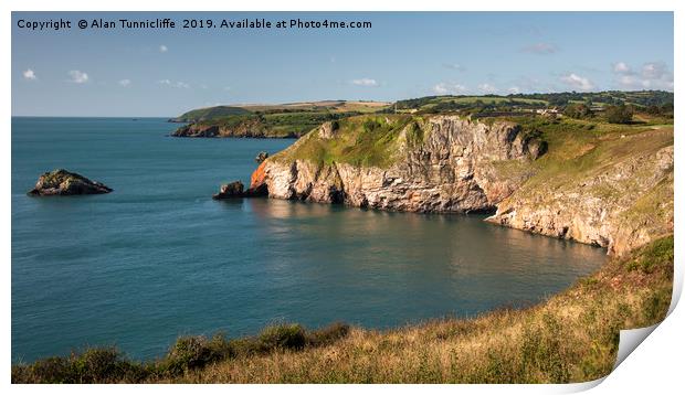 A little bit of Devonshire coast Print by Alan Tunnicliffe