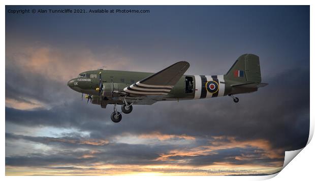 Douglas C-47 Dakota Print by Alan Tunnicliffe