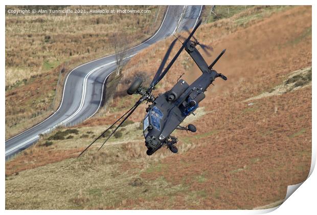 AH-64E Apache helicopter Print by Alan Tunnicliffe