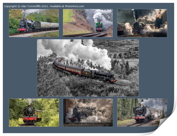 Steam Train collage Print by Alan Tunnicliffe