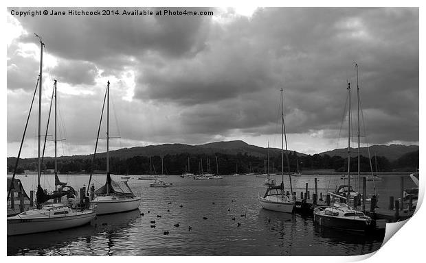 Boats on Windermere Print by Jane Hitchcock