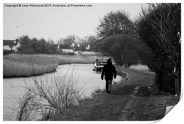 A Walk By the Canal Print by Jane Hitchcock