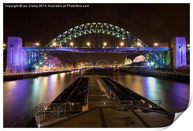 Down Tyne at night Print by Ian Clamp