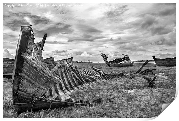  Old wrecks Print by Ian Clamp