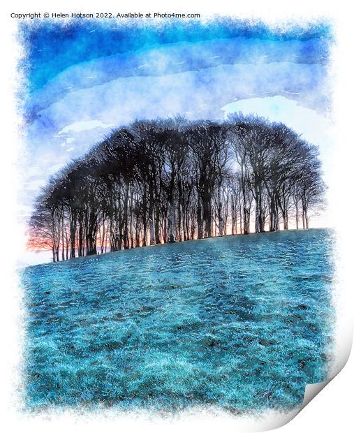 Frosty Winter Sunrise Print by Helen Hotson