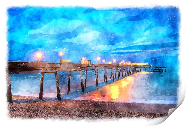 Deal Pier Painting Print by Helen Hotson