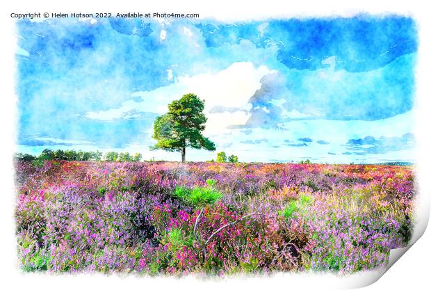 New Forest Heather Painting Print by Helen Hotson
