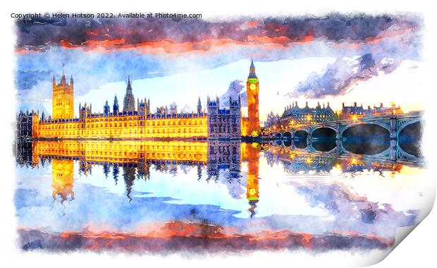 London Watercolour Print by Helen Hotson