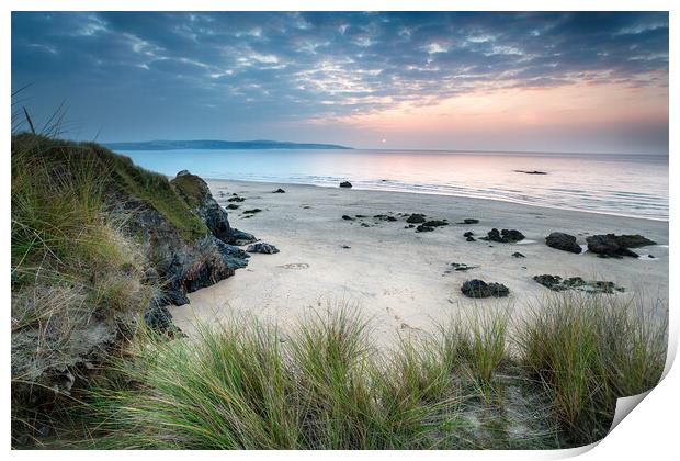 The Beach At Hayle in Cornwall Print by Helen Hotson