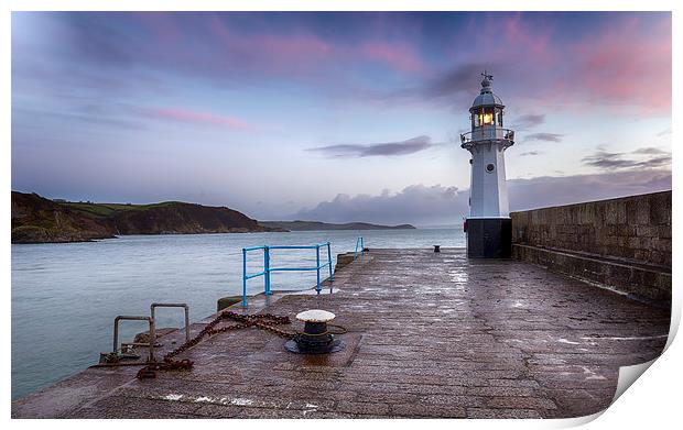 Lighthouse at Sunrise Print by Helen Hotson
