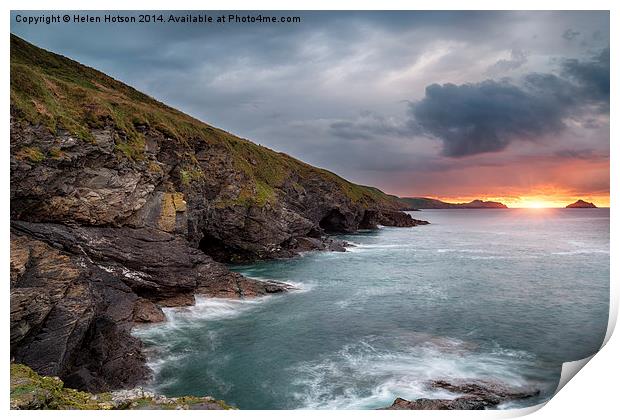 Cornwall Coast Print by Helen Hotson