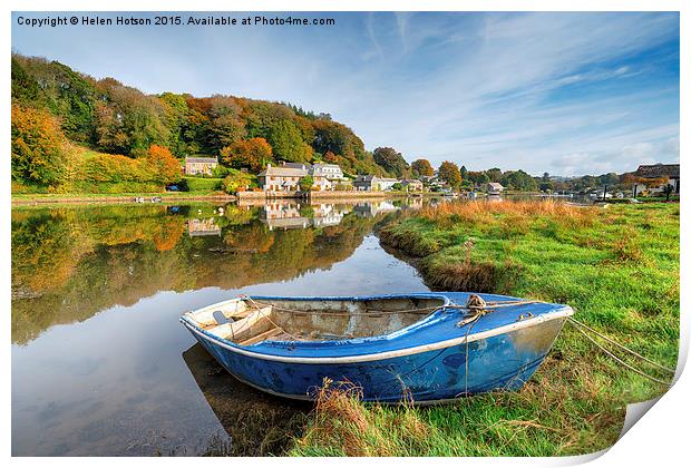 Autumn in Cornwall Print by Helen Hotson