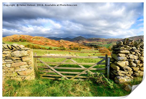 Moorland Gate Print by Helen Hotson