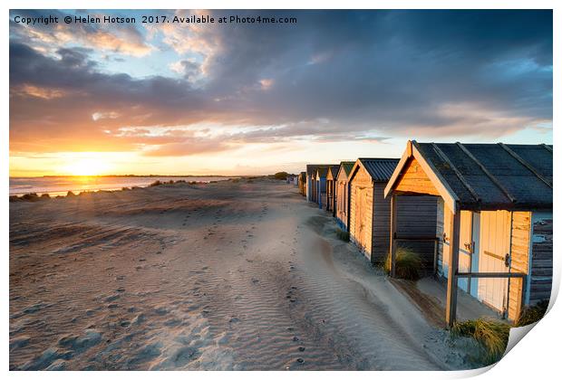 Sunset at West Wittering Print by Helen Hotson